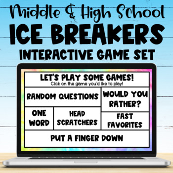 Preview of Back to School Interactive Games Digital Ice Breakers - Middle & High School