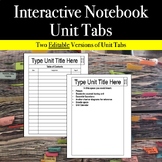 Back to School - Interactive Notebook Journal - Tabs & Tab