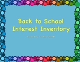 Back to School Interest Inventory