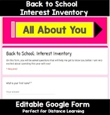 Back to School Interest Inventory: Google Form for Distanc