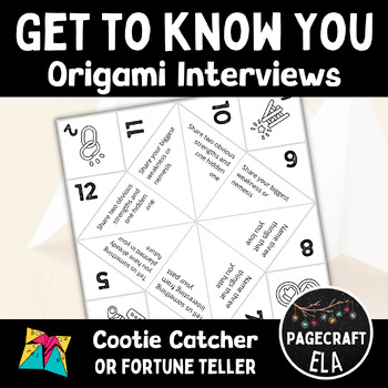 Preview of Back to School Interview Activity | Cootie Catcher | Fortune Teller | Origami