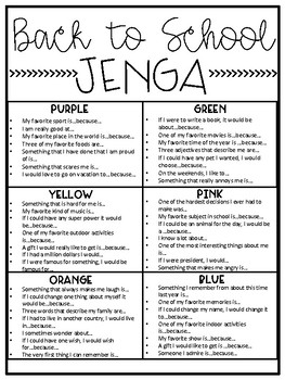 jenga questions ice breaker