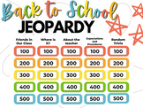 Back to School Jeopardy: EDITABLE on Google Slides  ✩