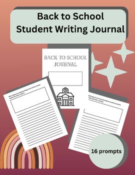 Preview of Back to School - Student Writing Journal