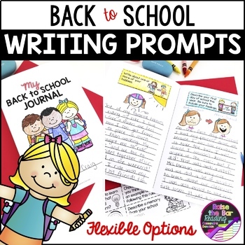 Back to School Journal & Writing Prompts - Full Page or Mini Book