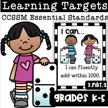 Preview of Common Core K-5 Math Learning Targets {CCSSM Essential Standards}
