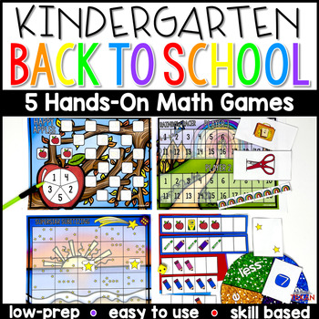 Preview of Back to School - Kindergarten Math Center Games - Kindergarten Math Activities