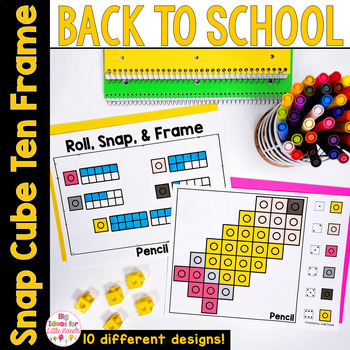 Preview of Back to School Kindergarten Math Centers Worksheets - Ten Frames Activity Games