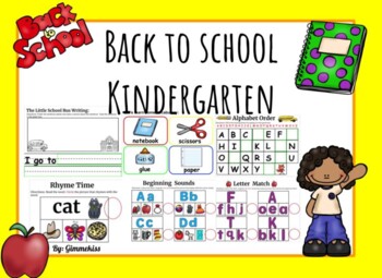 Preview of Back to School Kindergarten for Google Slides for Distant Learning