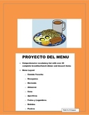 Back to School -La Comida Proyecto - Spanish Foods Menu Pr