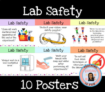 Preview of Back to School Lab Safety Posters Bulletin Board Classroom Decor