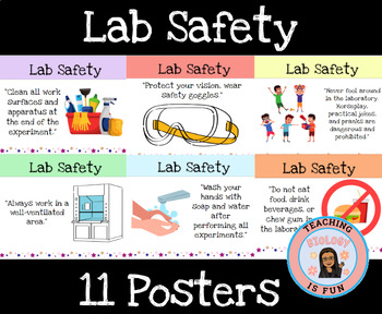 Back to School Lab Safety Posters Bulletin Board Classroom Decor