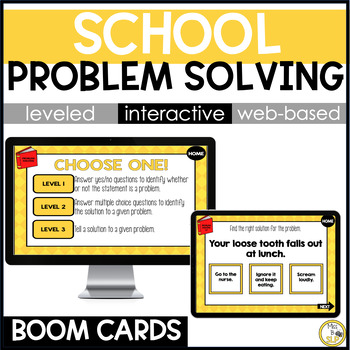 Preview of Back to School Problem Solving - Language Skill Builder - Digital Boom Cards