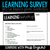 Back to School Learning Preference Survey for Students