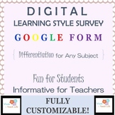 Back-to-School Learning Style Quiz and Student Form for Di