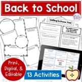 Back to School Lessons and Activities | Print and Digital