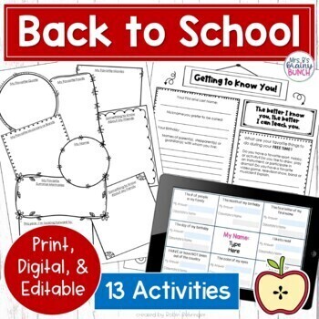 Back to School Lessons and Activities | Print and Digital | TPT