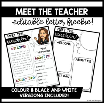 Preview of Back to School Letter FREEBIE - Meet the Teacher - EDITABLE