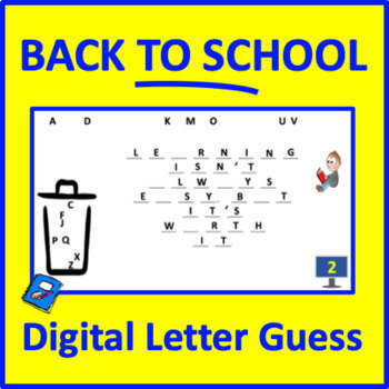 Preview of Back to School Letter Guess - an interactive ELA game