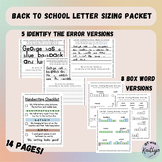 Back to School Letter Sizing Packet