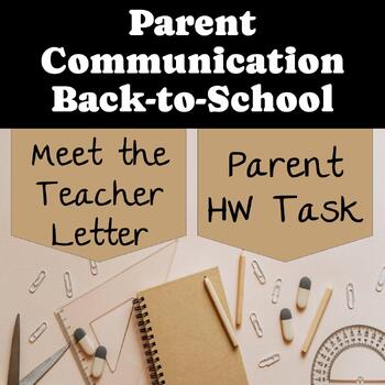 Preview of Back to School: Meet the Teacher Letter to Families & Parent/Guardian HW Task