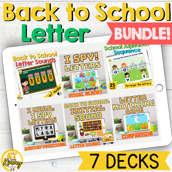Preview of Back to School Letters Boom Cards Bundle