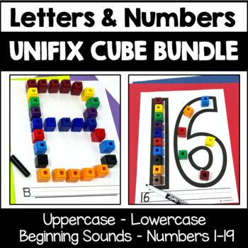 Preview of Back to School | Letters | Numbers | Unifix Cube Bundle