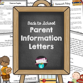 Preview of Back to School Letters for Parents