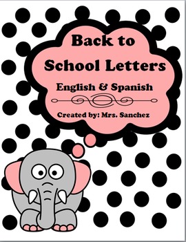 Preview of Back to School Letters to Parents (English/Spanish)