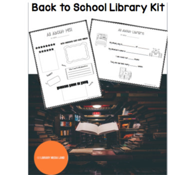 Preview of Back to School Library Kit: "All About Me," parent letter, rules, signs, badges