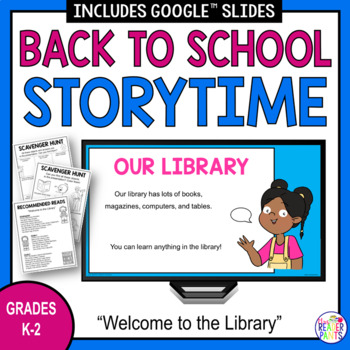 Preview of Back to School Library Storytime - First Elementary Library Lesson of the Year