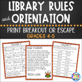 Back to School Library Orientation - PRINT Breakout Gr. 4/5