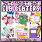 Back to School Literacy Centers Kindergarten ELA English L