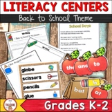 Back to School Literacy Centers | Kindergarten to 2nd Grade