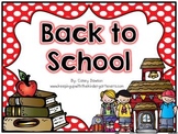 Back to School Literacy and Math Activities