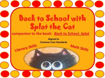 Preview of Back to School Literacy and Math with the Cat