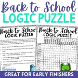 Back to School Activity | Logic Puzzle