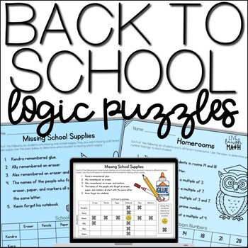 Preview of Back to School Math Logic Puzzles FREE