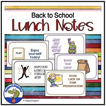 Preview of Back to School Lunch Notes