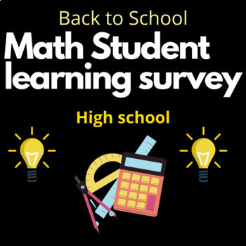 Preview of Back to School | MATH | high school | Student learning survey