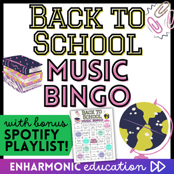 Preview of Back to School MUSIC BINGO - Fun Class Reward Game Icebreaker + Spotify Playlist