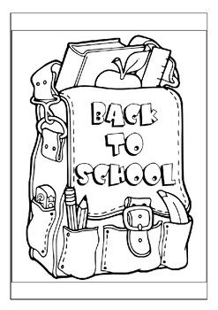 School Supplies Coloring Page · Creative Fabrica