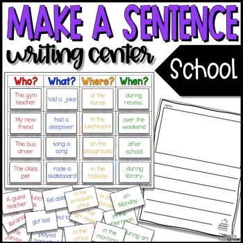 Preview of Back to School | Make a Sentence Writing Center