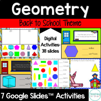 Preview of Back to School Math 1st Grade | Geometry | Google Slides™