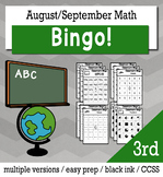 Back to School Math 3rd Grade BINGO Game Bundle