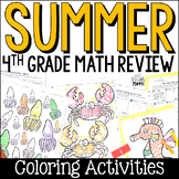 Back to School Math 4th Grade Review Coloring Activities f