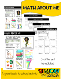Back to School Math About Me Activity Print- Beginning of Year