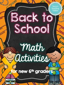 Preview of Back to School Math Activities - 6th