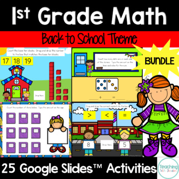 Preview of Back to School Math Activities | 1st Grade Math | BUNDLE | Google Slides™
