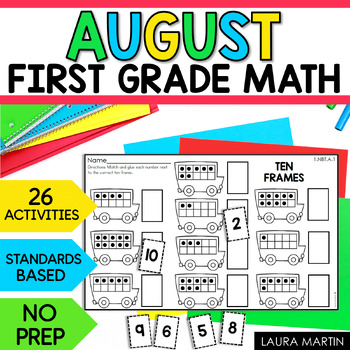 Preview of Back to School Math Activities - 1st Grade Math Worksheets - August Math Centers